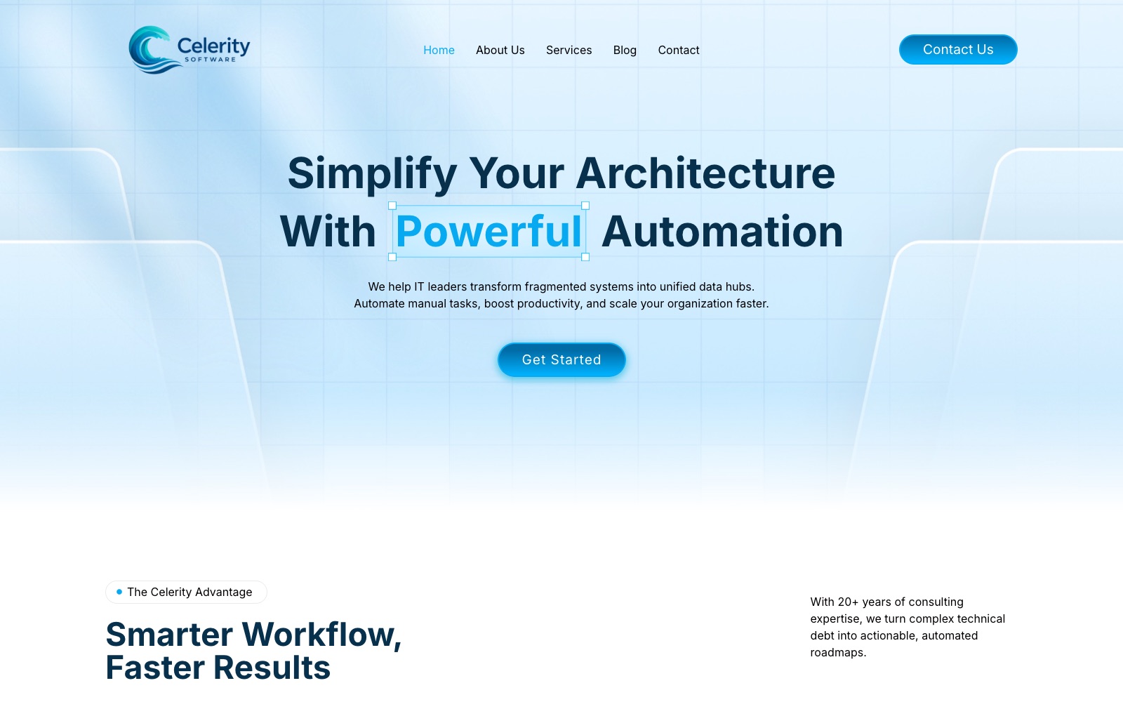 Celerity Software — live website by noloweb