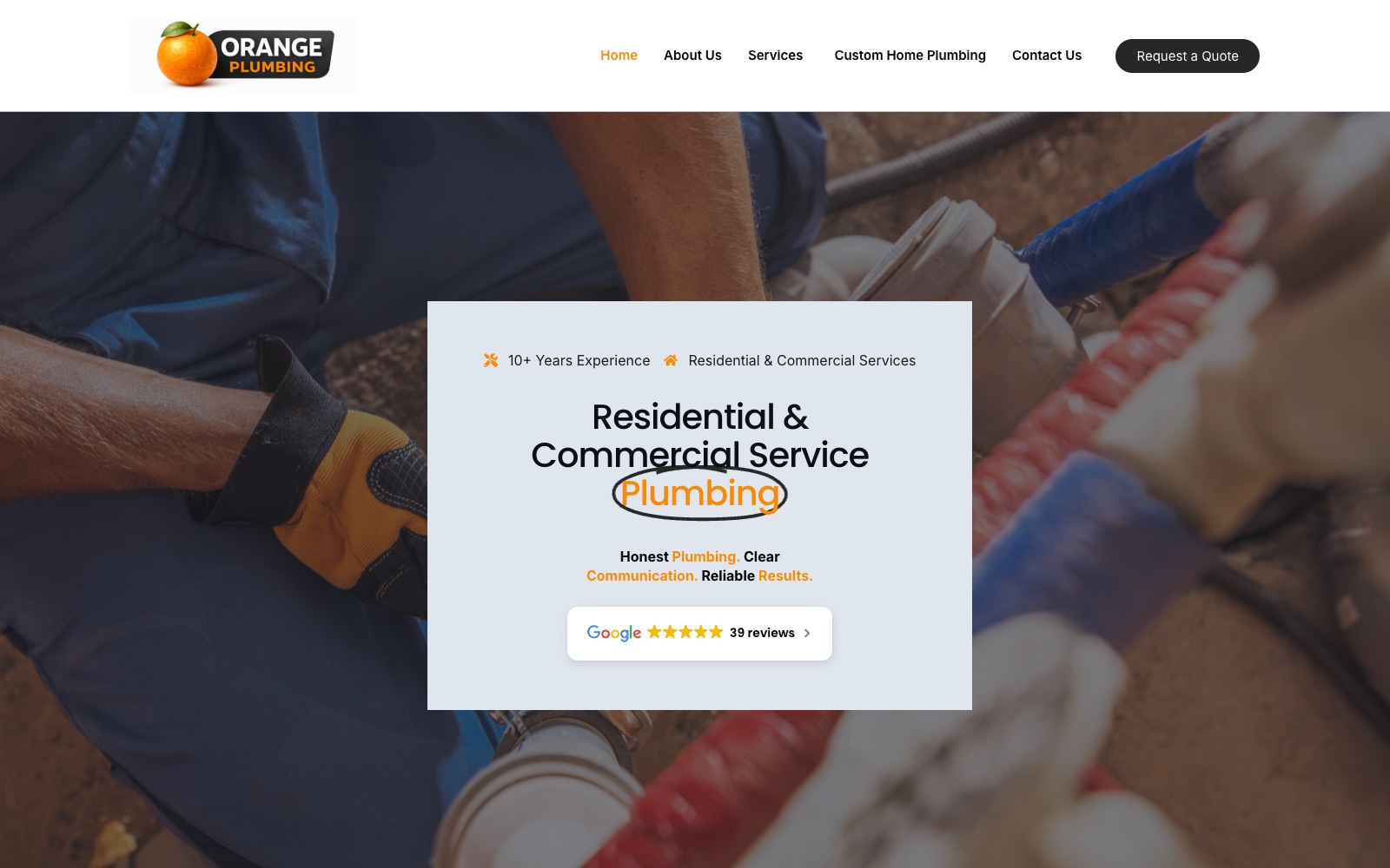 Orange Plumbing — live website by noloweb