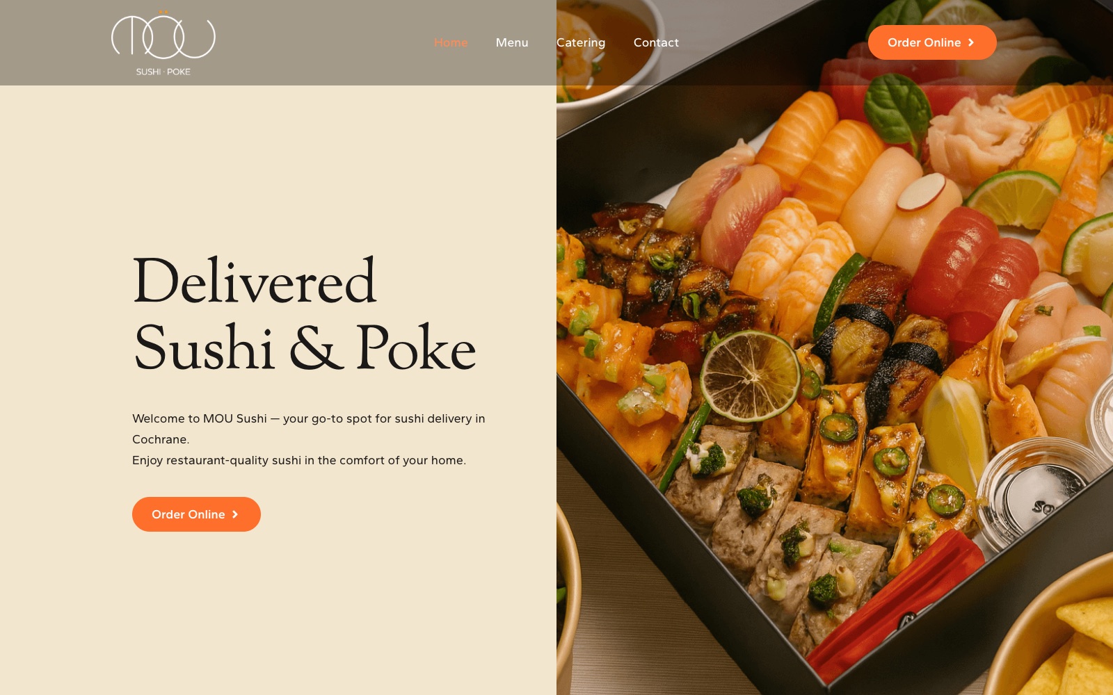 MOU Sushi — live website by noloweb