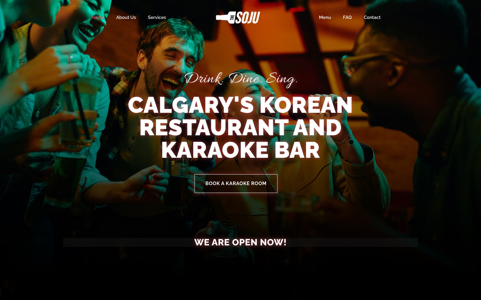 The Soju — homepage, captured live